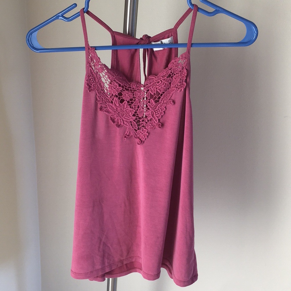 Pink crochet front cami - Picture 1 of 4
